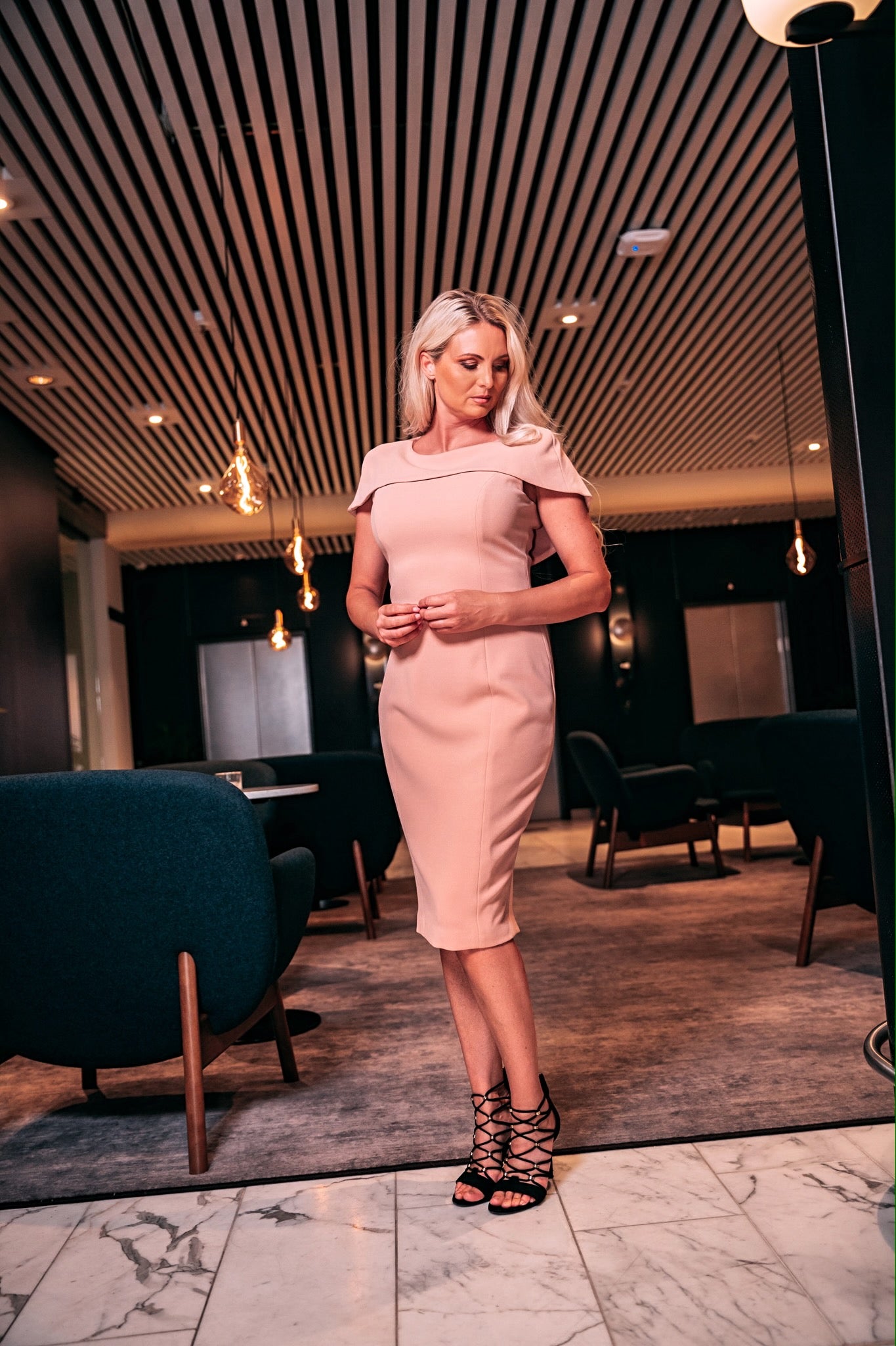 BEIGE (COLOR BEIGE) CAPE DRESS-DRESS-ROSA FAIZZAD