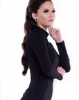 NAILA (SUCCESSFUL) BLACK HIGH NECK W/ CUT OUT DETAIL & PUFFY SHOULDER-DRESS-ROSA FAIZZAD